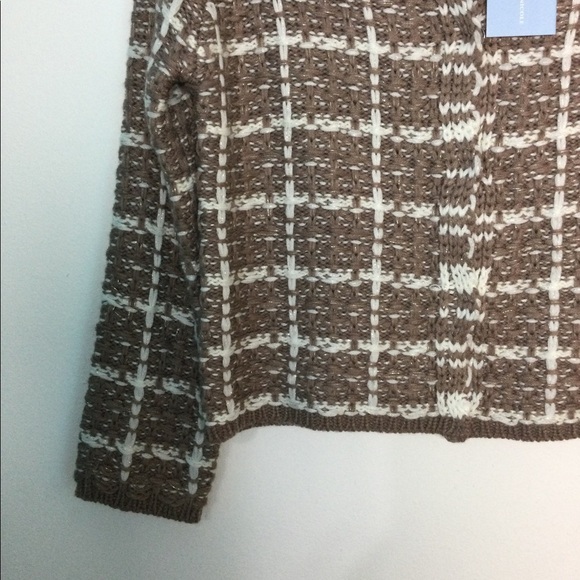 Nordstrom S Small 4 - 6 Sweater Cardigan Taupe Brown Button Front Crewneck NWT - Picture 7 of 7
